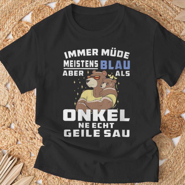 Damen Immer Müde Meistens Blau Onkel Papaatertagater Onkel Mit-Ausschnitt T-Shirt Geschenke für alte Männer