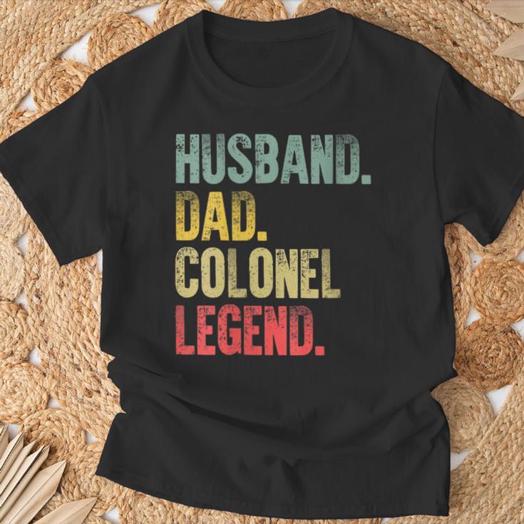 Damen Lustigesintage-Geschenk Ehemann Papa Colonel Legende Retro Mit-Ausschnitt T-Shirt Geschenke für alte Männer