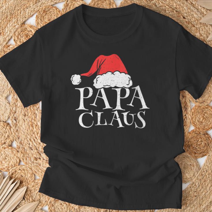 Damen Papa Claus Lustige Weihnachten Weihnachtsmannaterintage Mit-Ausschnitt T-Shirt Geschenke für alte Männer