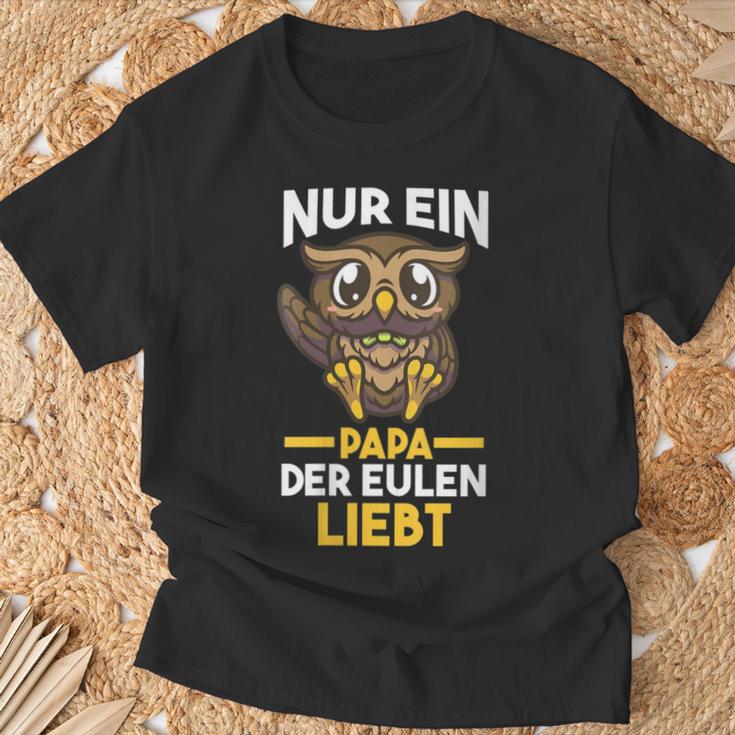 Damen Papaateratertag Eulen Mit-Ausschnitt T-Shirt Geschenke für alte Männer