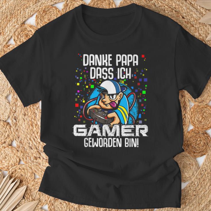 Danke Papa Dass Ich Gamer Geworden Bin Zocken Gaming T-Shirt Geschenke für alte Männer