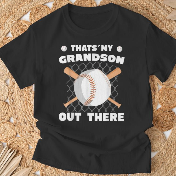 Das Ist Mein Enkel Da Draußen Baseball- T-Shirt Geschenke für alte Männer
