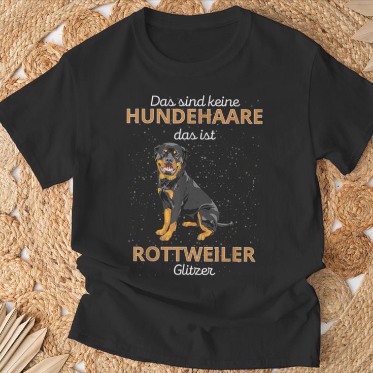 Das Sind Keine Hundehaare Das Ist Rottweiler Glitzer T-Shirt Geschenke für alte Männer