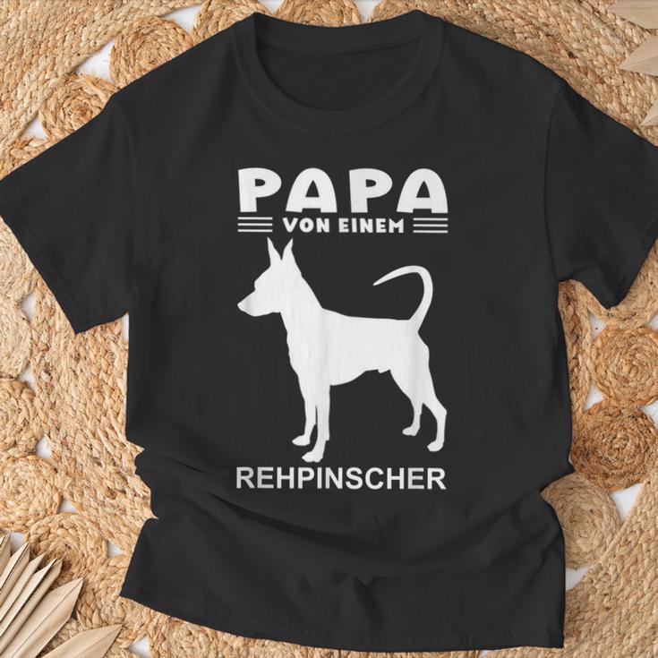 Deer Pinscher Papa Motif Dog T-Shirt Geschenke für alte Männer