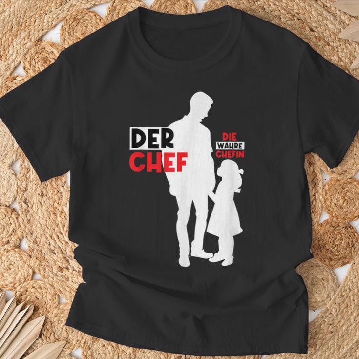 Der Chef Die Wahre Chefinater Tochter Partnerlookatertag T-Shirt Geschenke für alte Männer