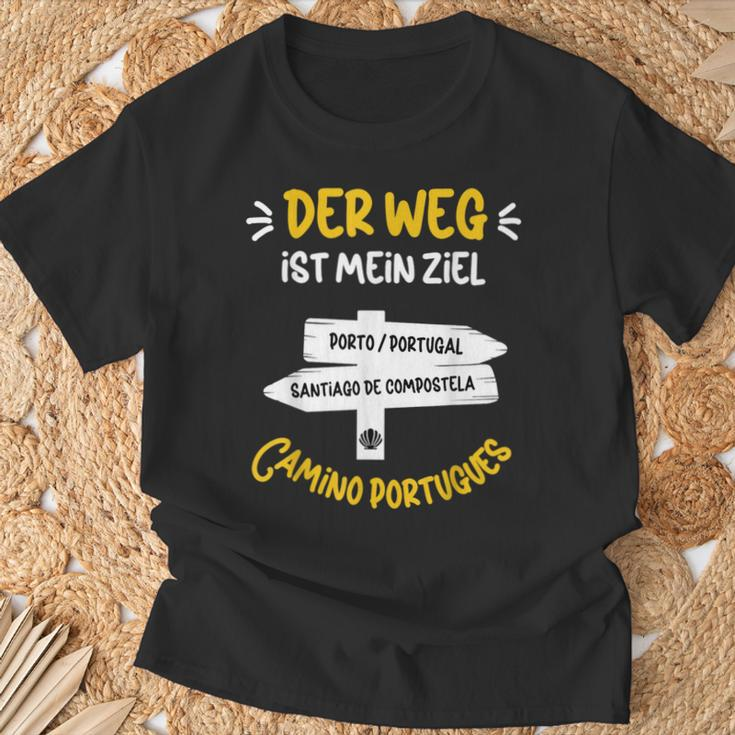 Der Weg Ist Mein Ziel Pilgern Camino Portugues German Language T-Shirt Geschenke für alte Männer