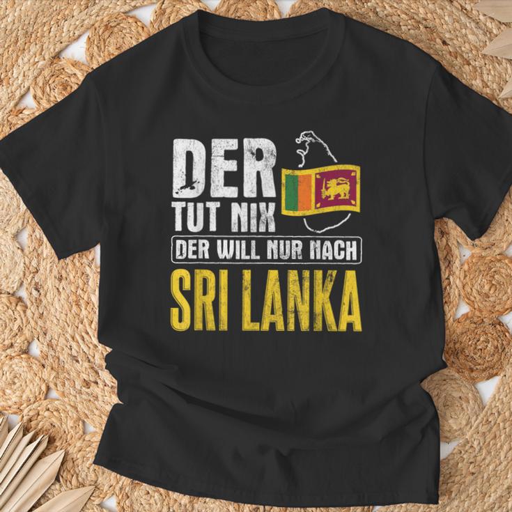 Der Will Nur Nach Sri Lanka Home Flag Sri Lanka T-Shirt Geschenke für alte Männer