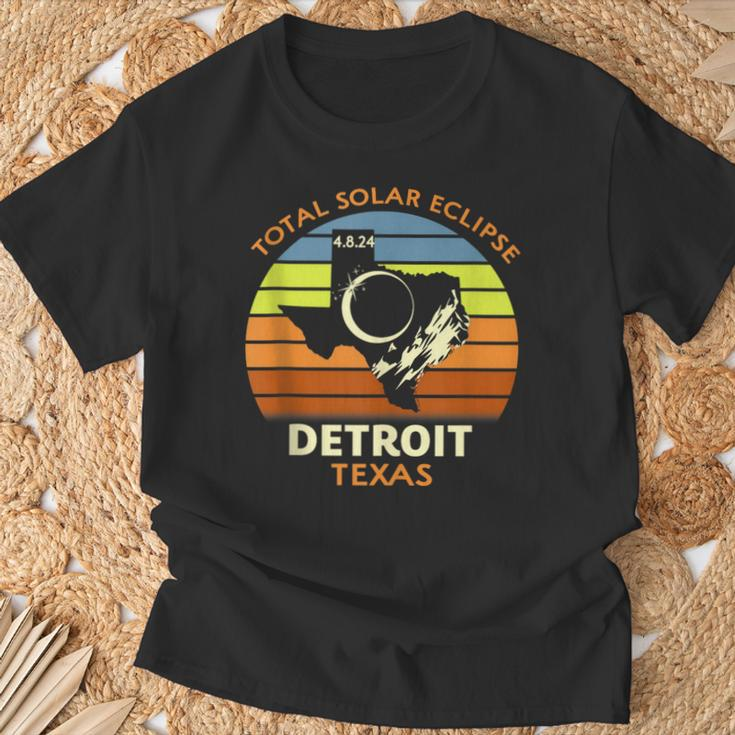Detroit Texas Total Solar Eclipse 2024 T-Shirt Gifts for Old Men