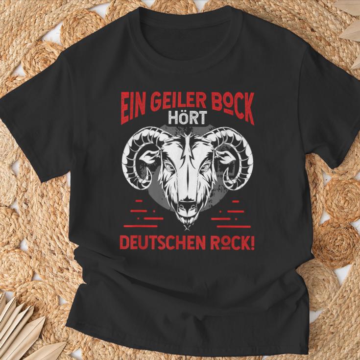 Deutschrock Ein Geiler Bock Hören German Rock T-Shirt Geschenke für alte Männer