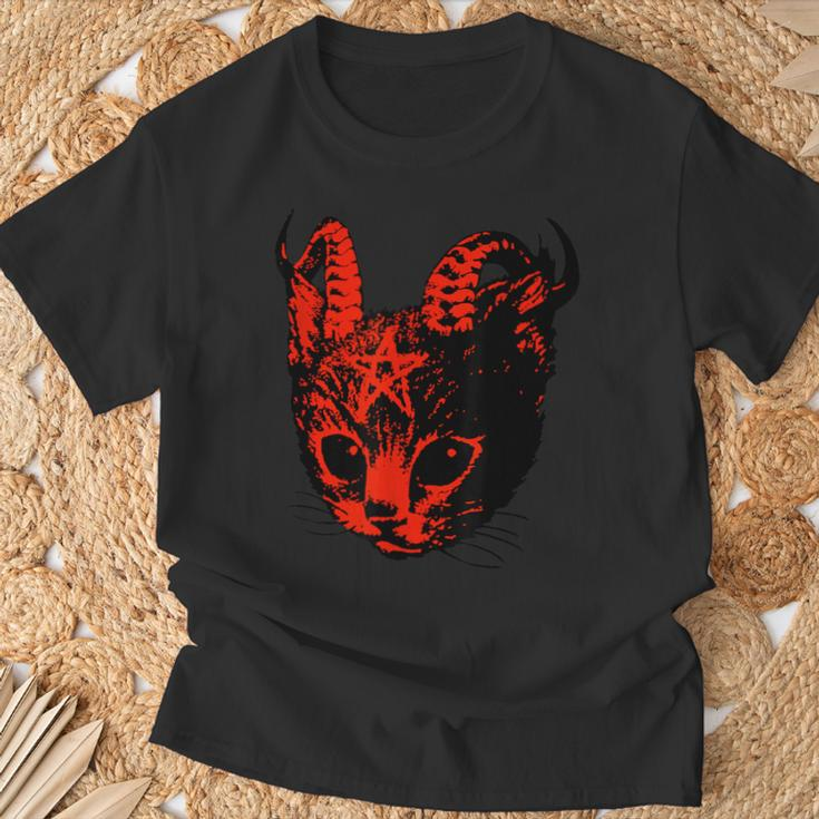Devil's Satan Demons Kitten Pentagram Cat T-Shirt Geschenke für alte Männer