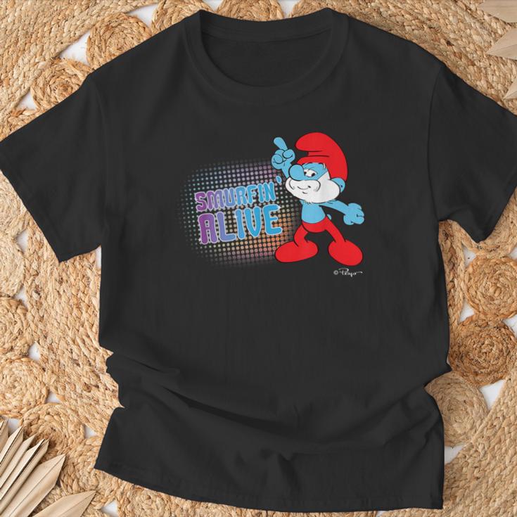 Die Schlümpfe Papa Schlumpf Schlumpf Alive T-Shirt Geschenke für alte Männer