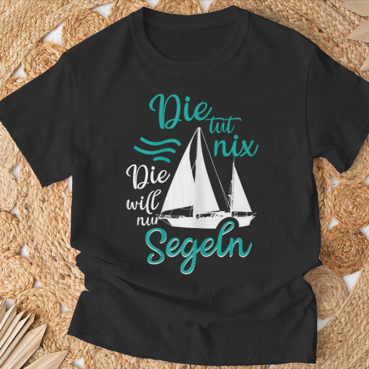Die Tut Nix Die Will Nur Saileln Sailboat T-Shirt Geschenke für alte Männer