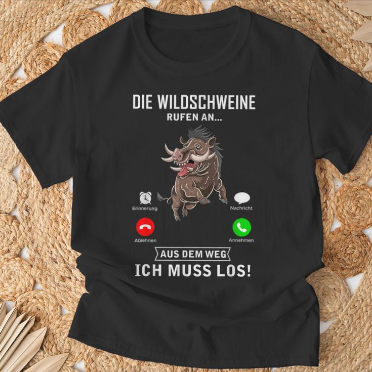 Die Wild Boars Call Heil Hunter Weidmannsheil Hunt T-Shirt Geschenke für alte Männer