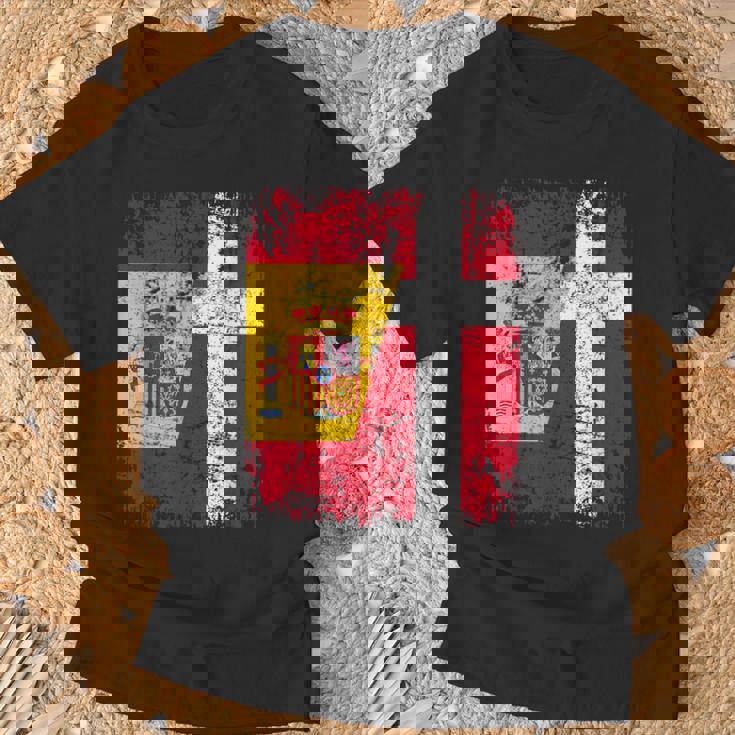 Dinamarca España Bandera De La Amistad Dinamarca Camiseta unisex Regalos para ancianos