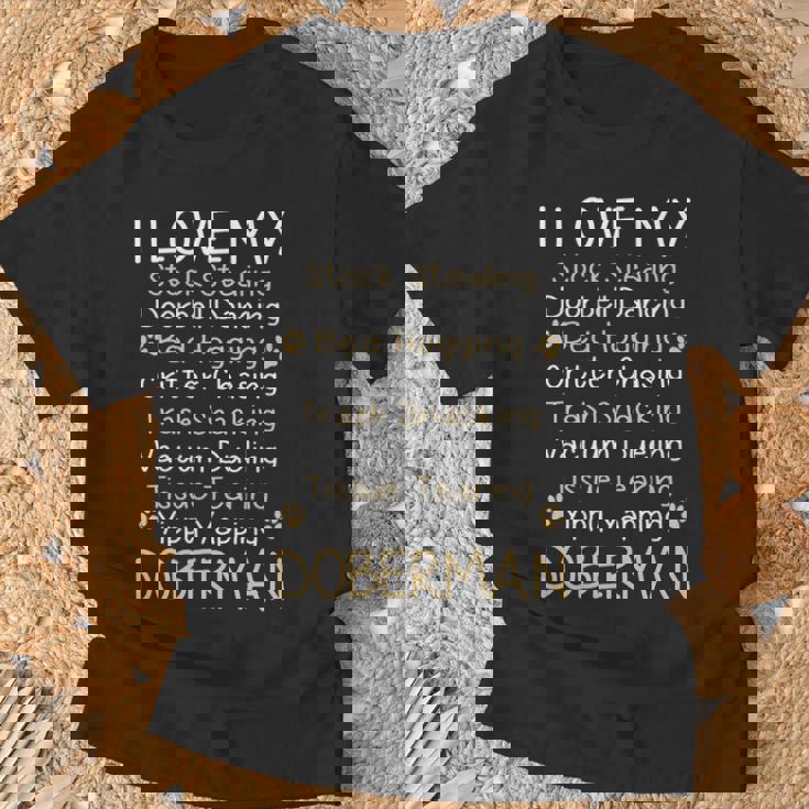 Doberman Pinscher I Love My Doberman Lover T-Shirt Gifts for Old Men