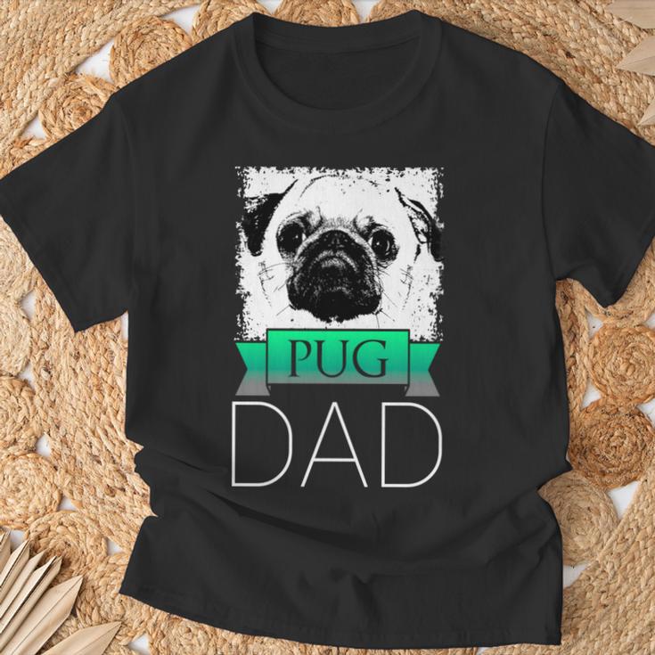 Dog Dad Pug Hunde Mops Papa T-Shirt Geschenke für alte Männer