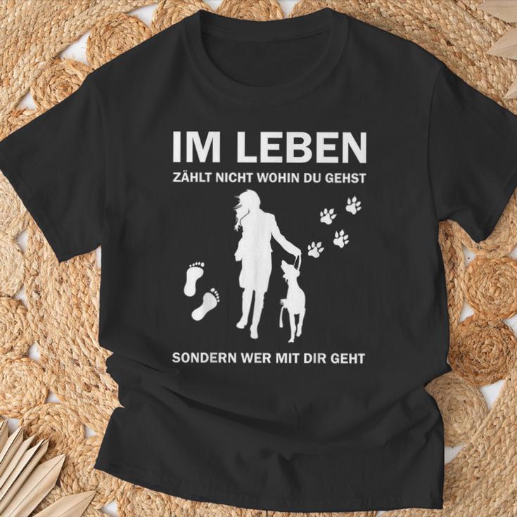 Dog Im Leben Zählnicht Wo Du Gehst Im L S T-Shirt Geschenke für alte Männer