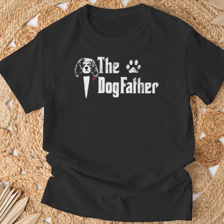 The Dogfather Cavalier King Charles Spaniel Dog Dad T-Shirt Gifts for Old Men