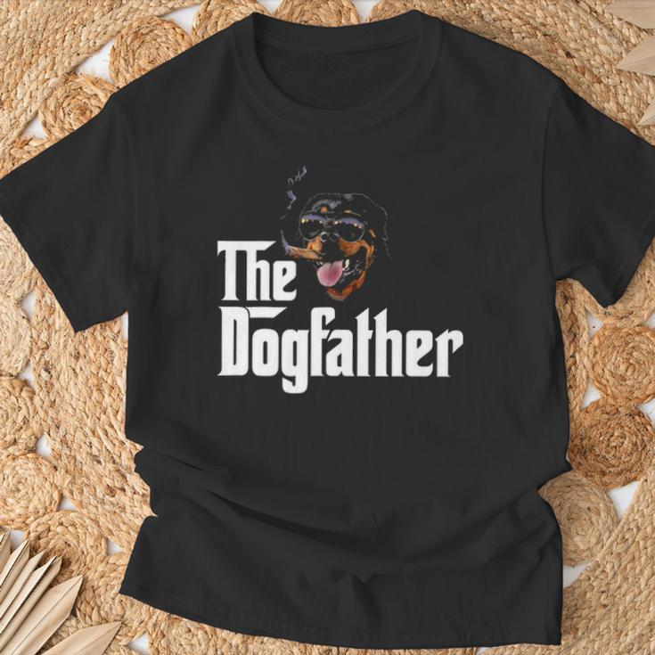 The Dogfather Rottweiler Dog Owner Dog Lover T-Shirt Gifts for Old Men