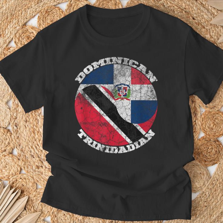Dominican Trinidad Flags Half Trinidadian Half Dominican T-Shirt Gifts for Old Men