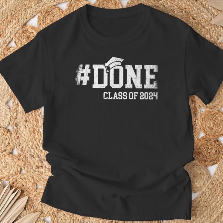 Done Class Of 2024 Senior 2024 Graduation 24 T-Shirt Gifts for Old Men