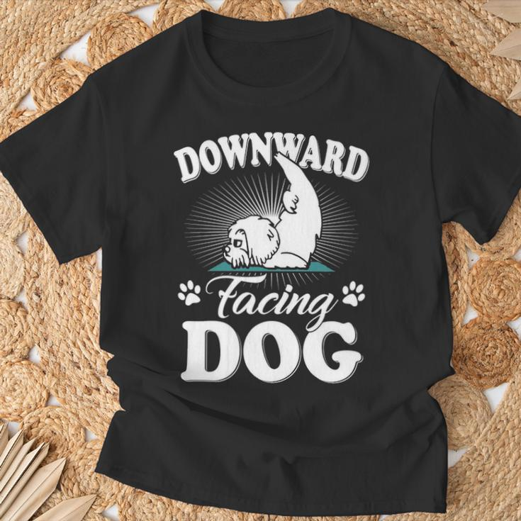 Downward Facing Dog Maltese Yoga Poses Meditation T-Shirt Gifts for Old Men