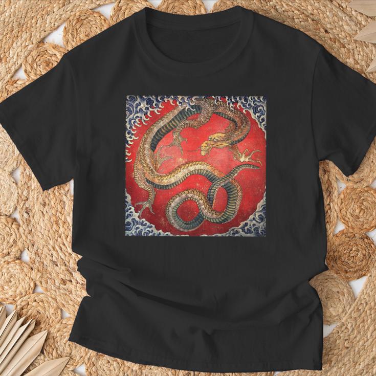 Dragon Of Katsushika Hokusai T-Shirt Geschenke für alte Männer