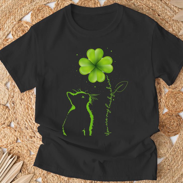 Du Bist Mein Glücksbringer Cat Clover St Patrick Black T-Shirt Geschenke für alte Männer