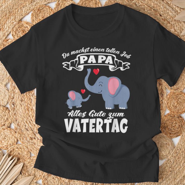 Du Machst Einen Tolle Job Papa Father's Day Baby Elephant Heart S T-Shirt Geschenke für alte Männer