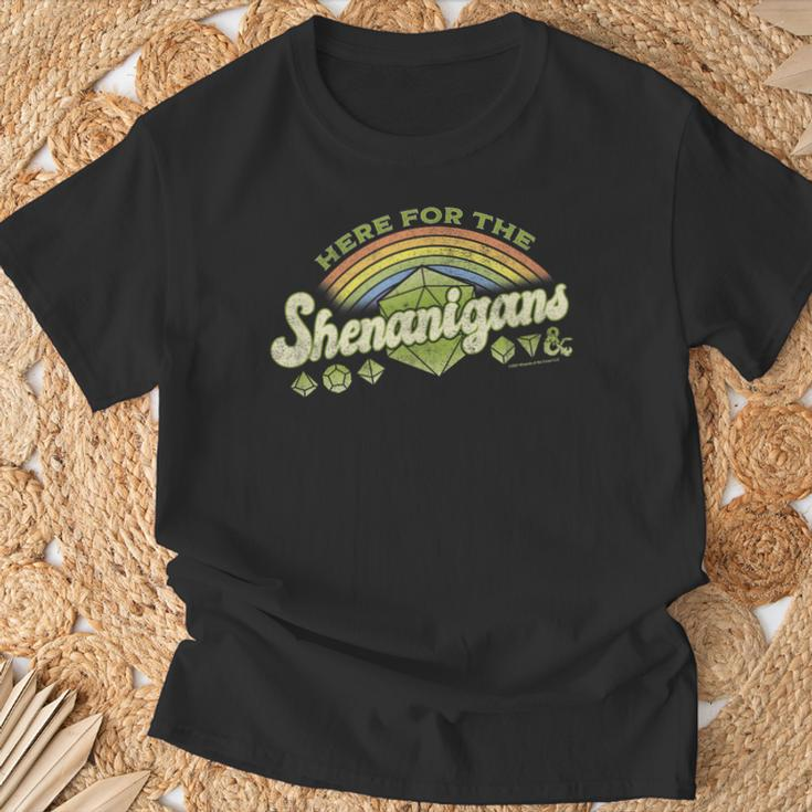 Dungeons & Dragons Here For The Shenanigans St Patrick's T-Shirt Gifts for Old Men