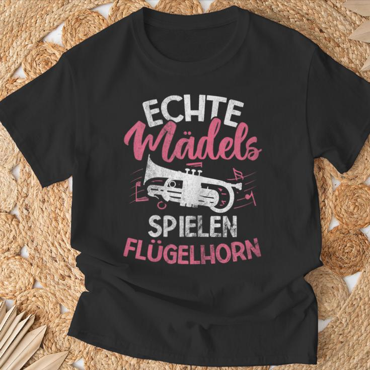 Echte Mäds Spielen Flugelhorn Horn Flugelhorn T-Shirt Geschenke für alte Männer