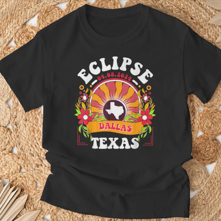 Eclipse 2024 Dallas Texas Total Solar Eclipse T-Shirt Gifts for Old Men