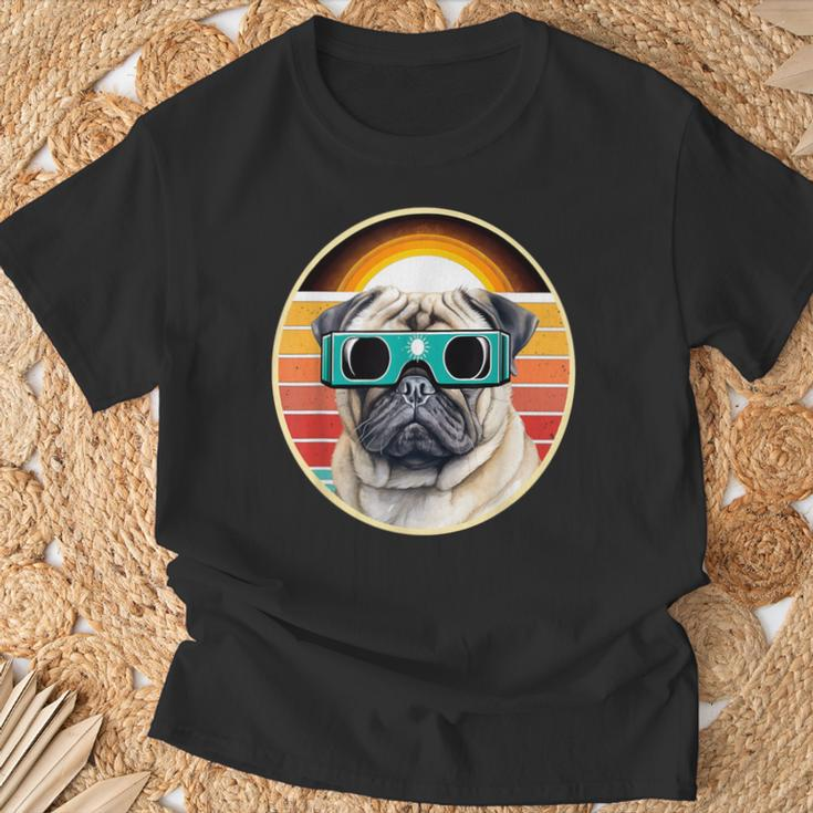 Eclipse Dogs Where Pug Charm Meets Celestial Wonder T-Shirt Gifts for Old Men