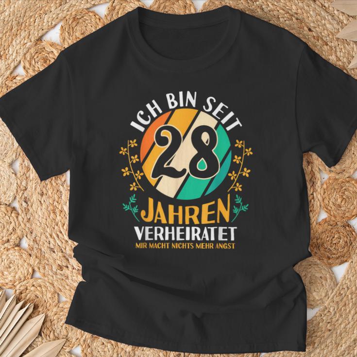 Ehe Nelkenhochzeit 28 Jahreerheiratet Hochzeitstag T-Shirt Geschenke für alte Männer