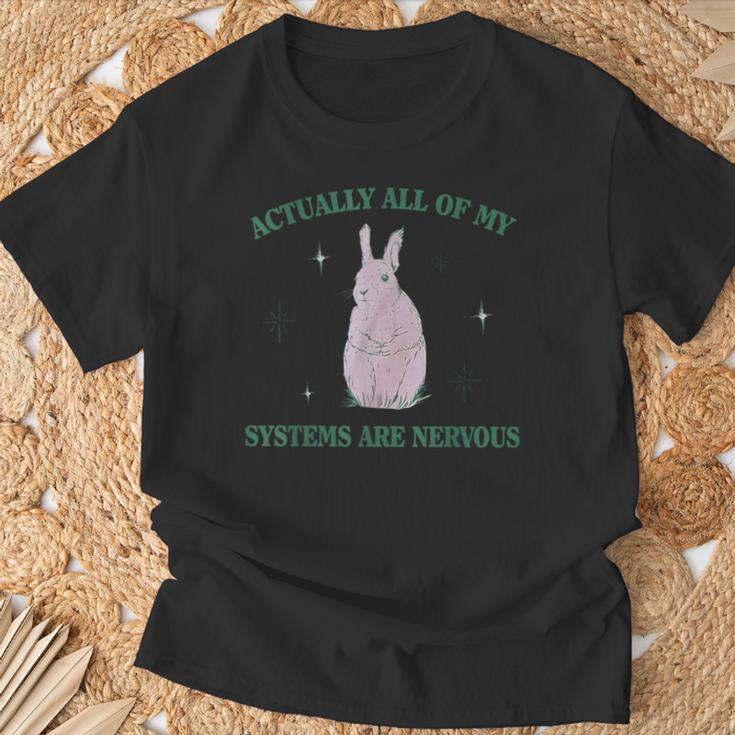 Eigentlich Sind Alle Meine Systeme Nervös Bunny Rabbit T-Shirt Geschenke für alte Männer