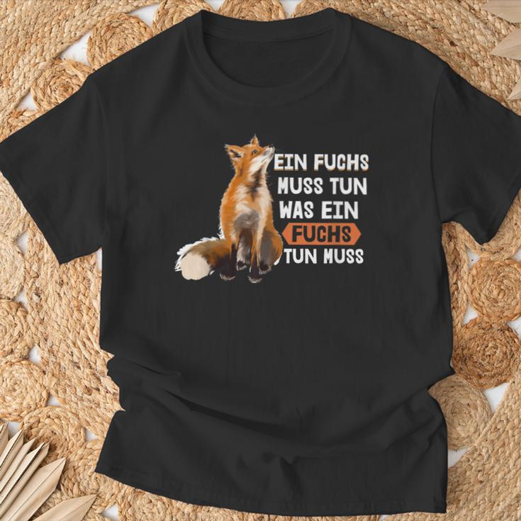 Ein Fuchs Muss Tun Was Ein Fuchs Tun Muss Painted Fox T-Shirt Geschenke für alte Männer