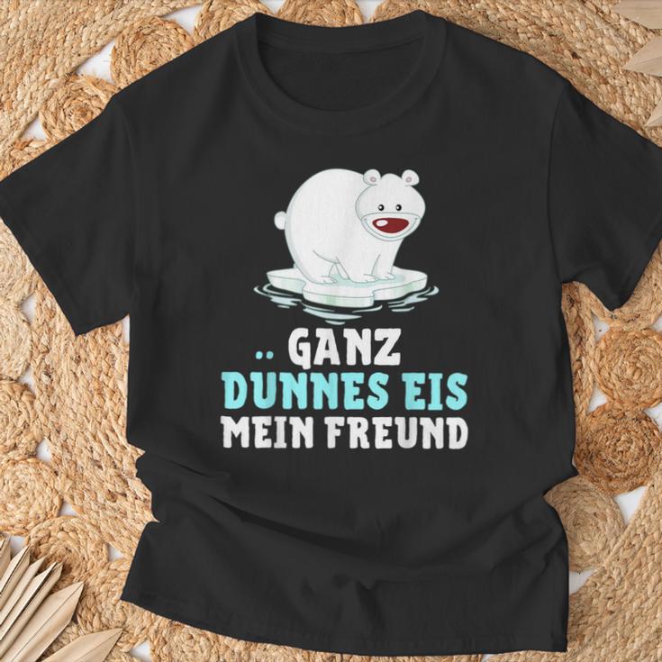 Eisbär Ganz Dünnes Eis Mein Freend T-Shirt Geschenke für alte Männer