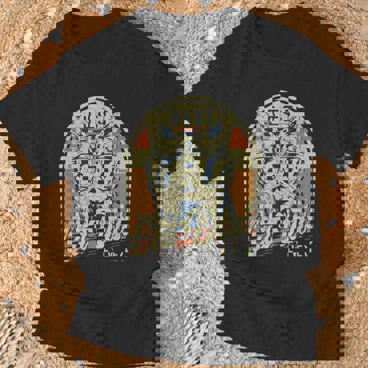 El Mejor Padre Gatuno Día Del Padre Retro Cat Lover Camiseta unisex Regalos para ancianos