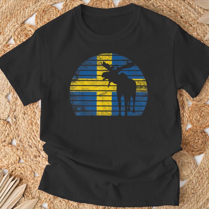 Elch Schwedische Flagge Schwede Skandinavien Schweden T-Shirt Geschenke für alte Männer