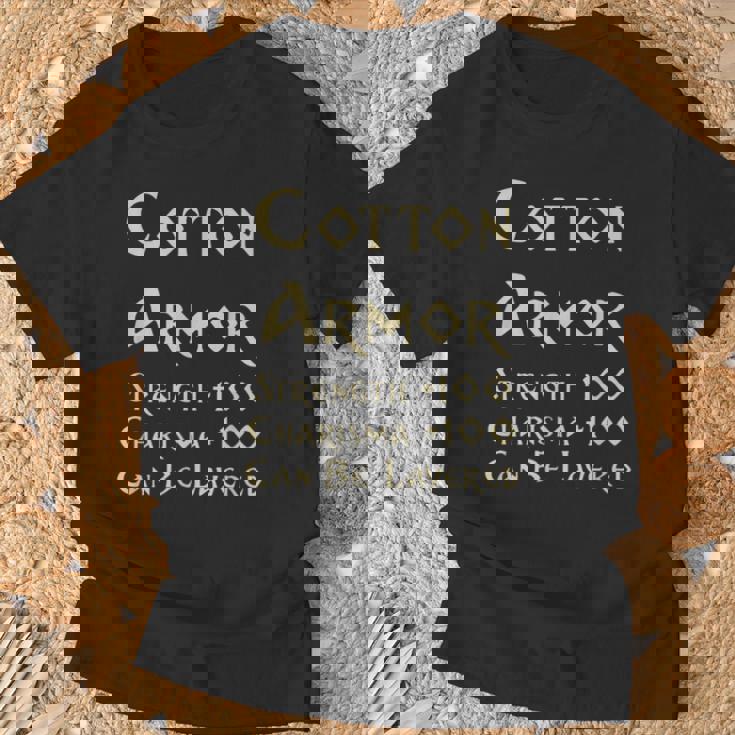 En Coton Armure Statistiques Drôles D'équipement De Jeu Rpg T-Shirt Cadeaux pour les vieillards