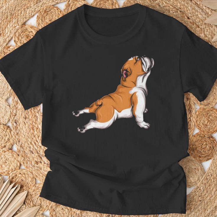 English Bulldog Yoga Dog Lover Namaste T-Shirt Gifts for Old Men