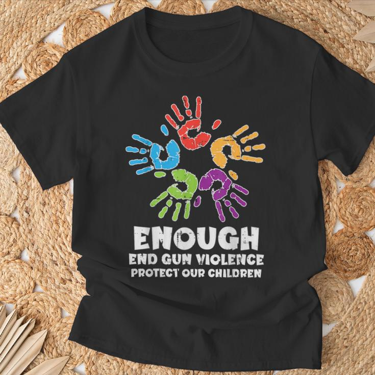 Enough End Gun Violence Protect Orange Mom Dad Parents T-Shirt Gifts for Old Men