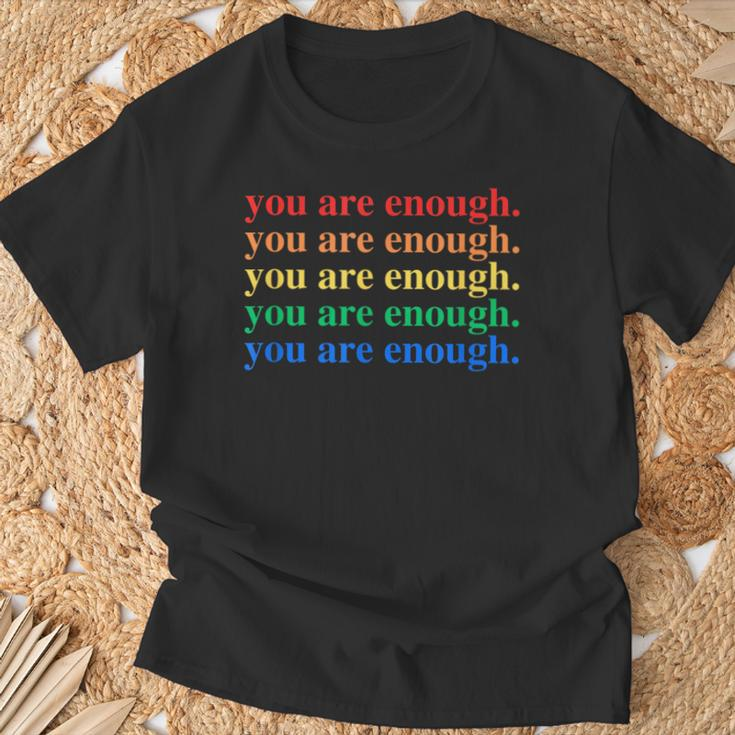 You Are Enough Mental Health Awareness Human Kind Lgbt T-Shirt Gifts for Old Men