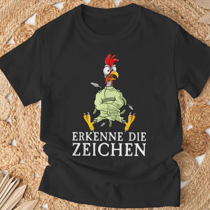 Erkenne Die Signserrückt Angratt Cockerel T-Shirt Geschenke für alte Männer