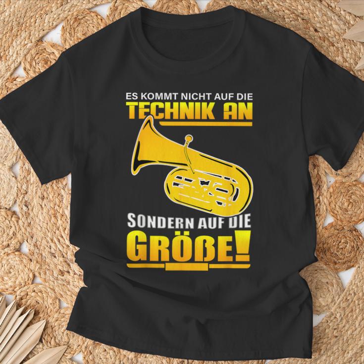 Es Kommt Nicht Auf Die Technik An Tuba Player Tubist Tubas T-Shirt Geschenke für alte Männer