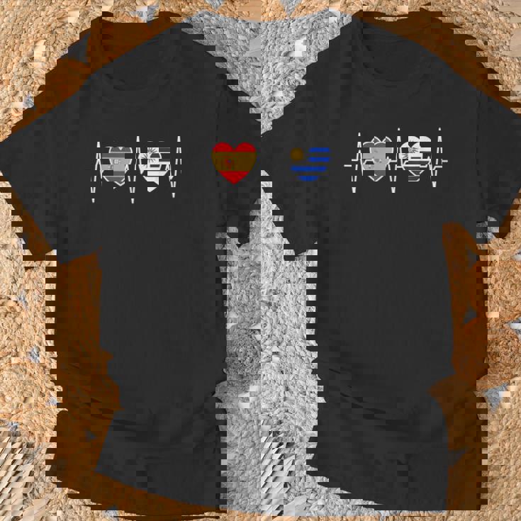 España Y Uruguay Bandera De Uruguay Banderas Camiseta unisex Regalos para ancianos
