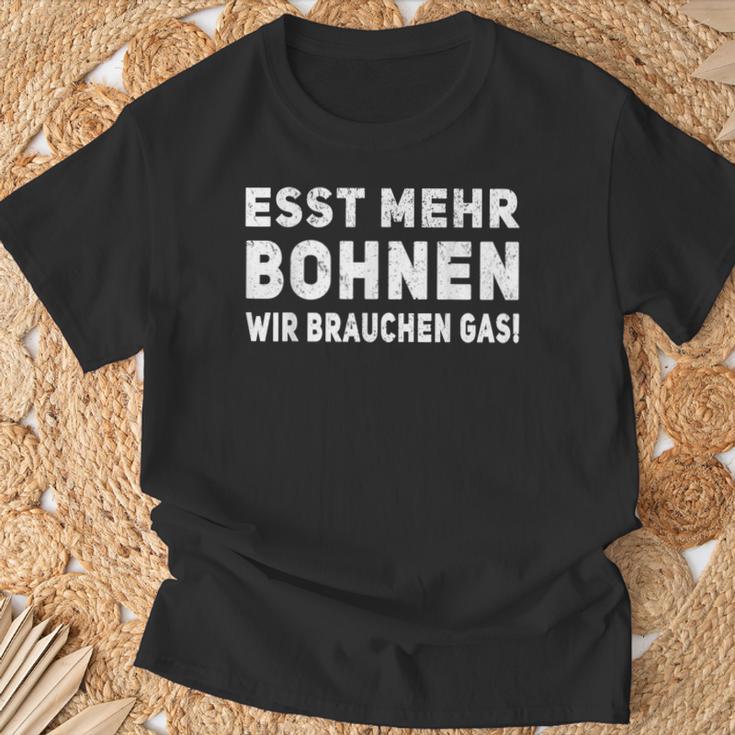 Esst Mehr Bohnen Wir Braucht Gas German Language Black S T-Shirt Geschenke für alte Männer