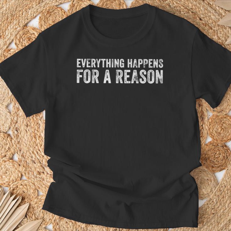 Everything Happens For A Reason Vintage T-Shirt Gifts for Old Men