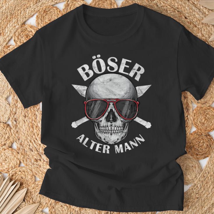 Evil Old Man Skull Dad T-Shirt Geschenke für alte Männer