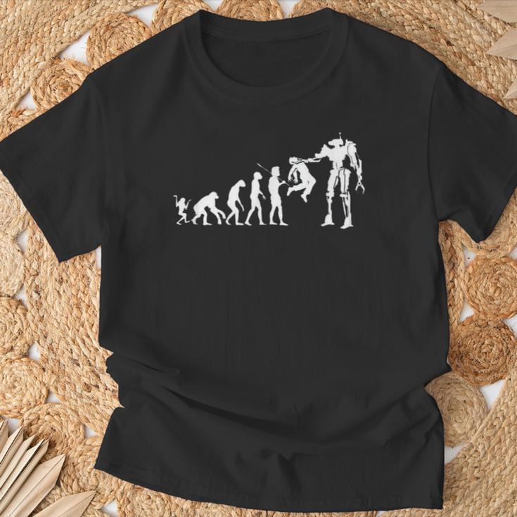 Evolving Future Humans And Robots Dystopian Tech Evolution T-Shirt Gifts for Old Men